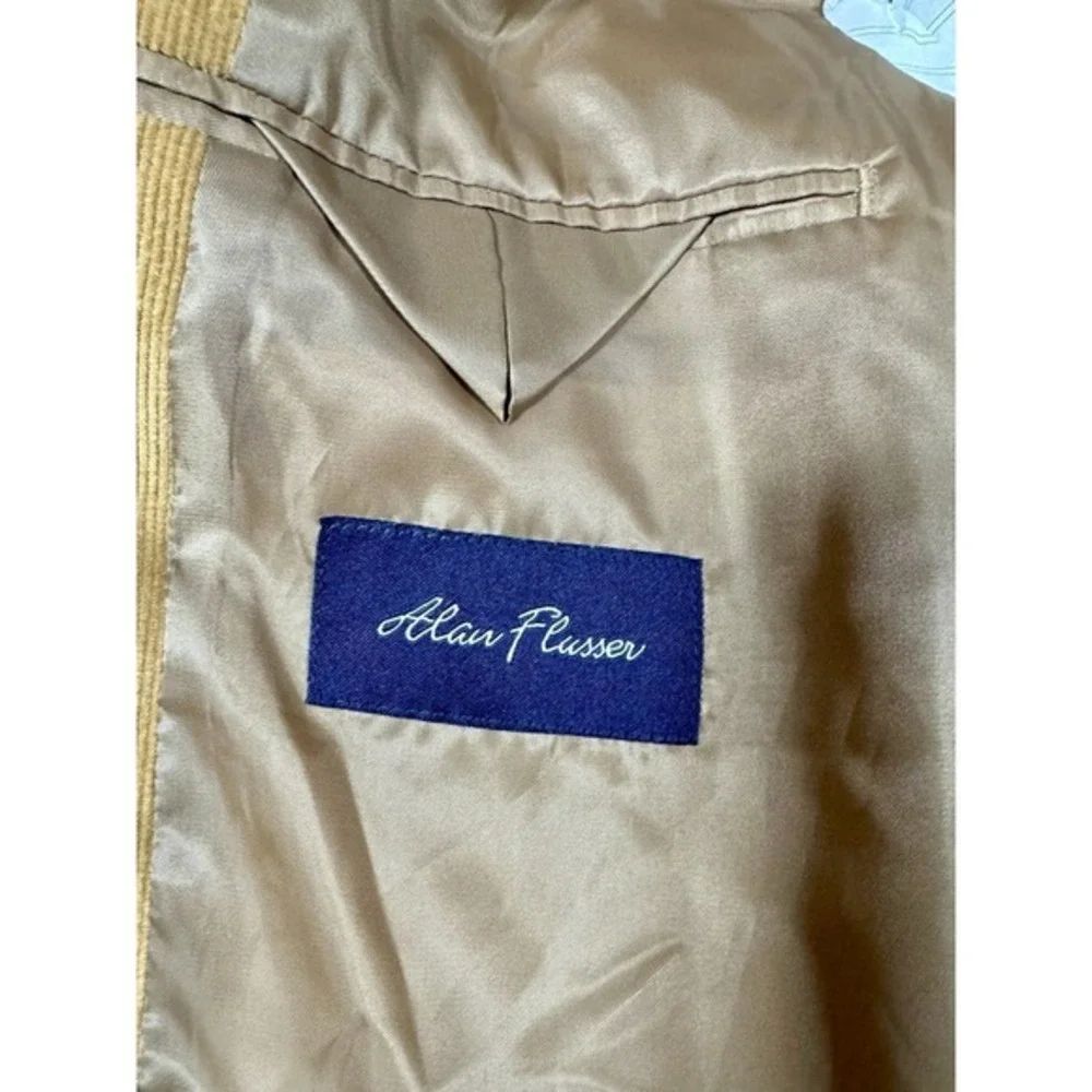 Alan Flusser Mens Sport Blazer 42L Chore Coat Corduroy Copper‎ Cotton Jacket